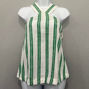 Green and white striped halter